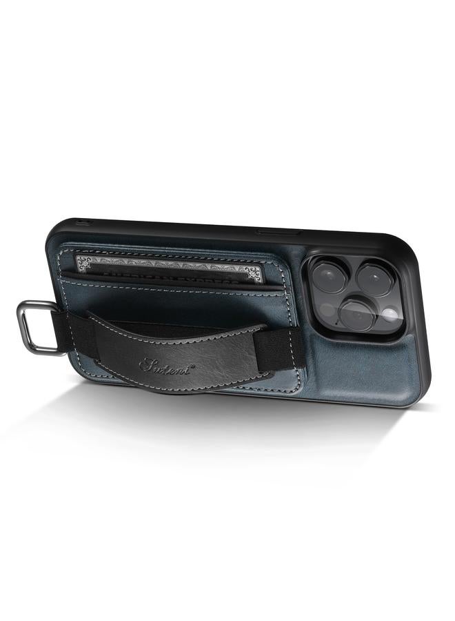 Suteni Case For iPhone 15 Pro Max H13 Card Wallet Wrist Strap Holder PU Phone Case - Image 2