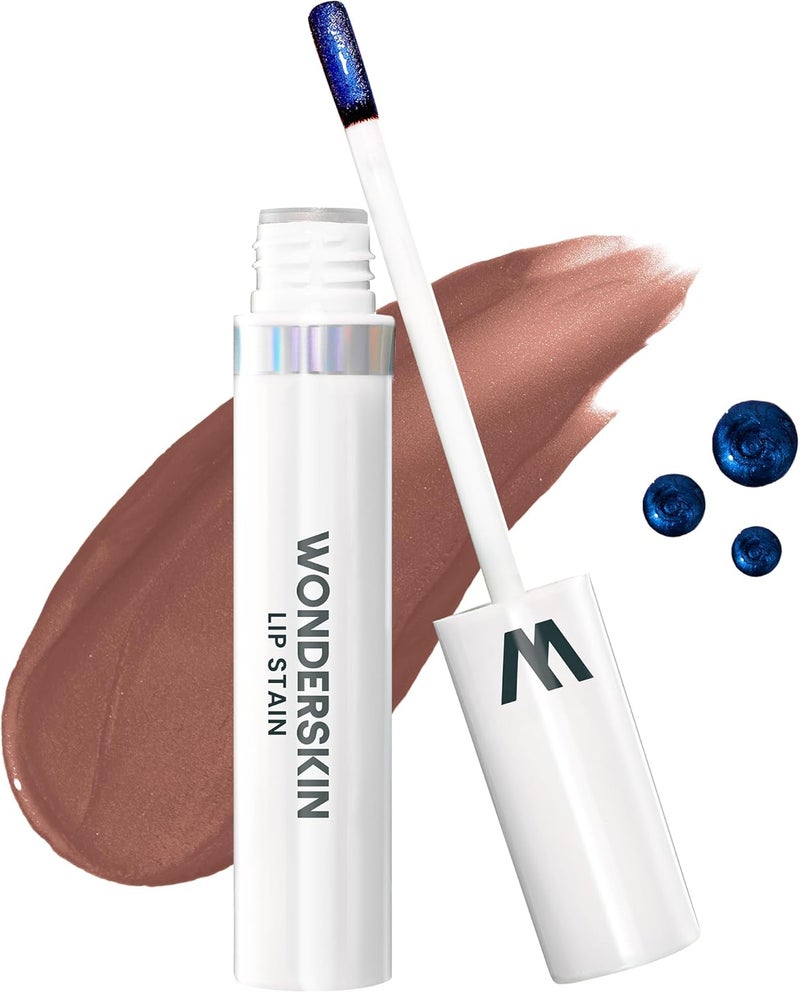 قناع Wonderskin Wonder Blading Lip Stain Peel Off - صبغة شفاه بنية متينة ومقاومة للماء وآمنة من الانتقال، لمسة نهائية غير لامعة، مكياج تقشير (قناع Hush) - Image 1