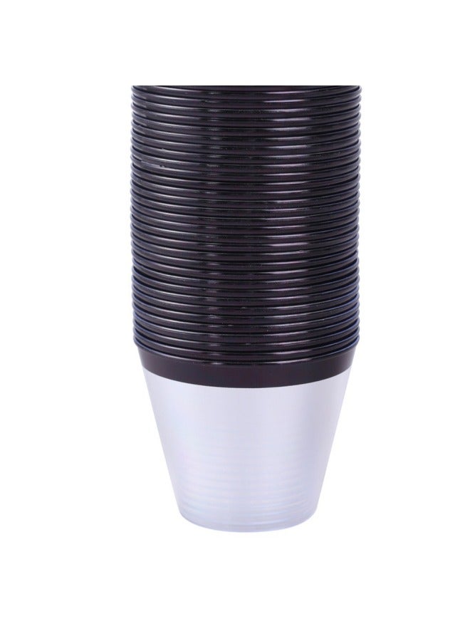 9OZ Bronzing Color Plastic Cup Disposable Wine Cup Western Food Cup Drinking Utensil Cup-Color:Blue Powder Blue Edge 270ML-Capacity:270ML—300ML  - Image 3