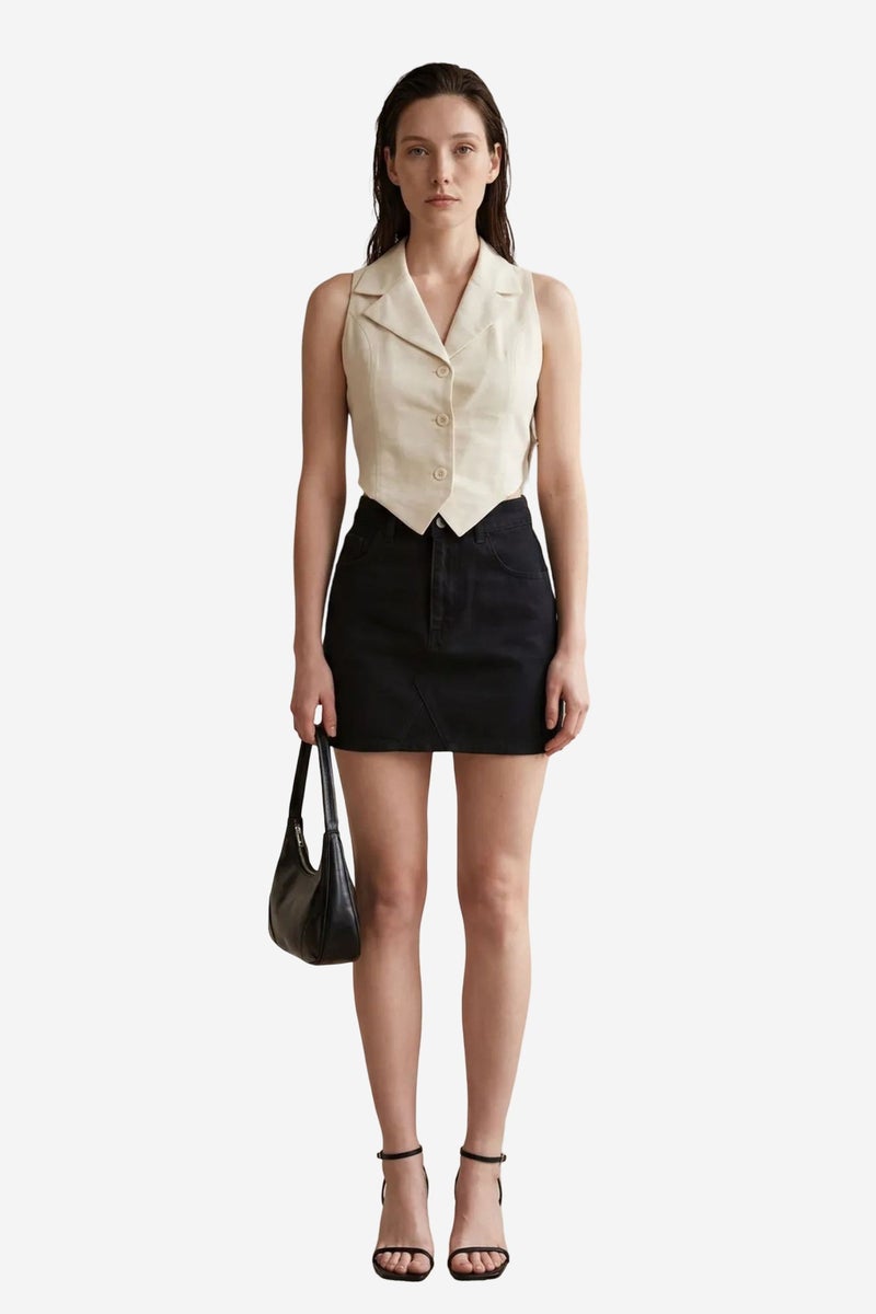 MY FASHION Sleeveless Buttoned Waistcoat with Back Detail - Image 2