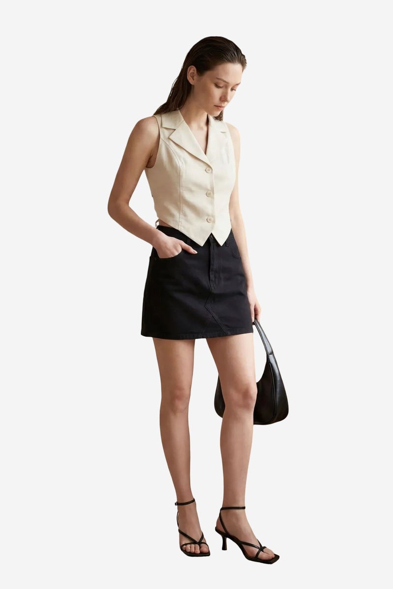 MY FASHION Sleeveless Buttoned Waistcoat with Back Detail - Image 3