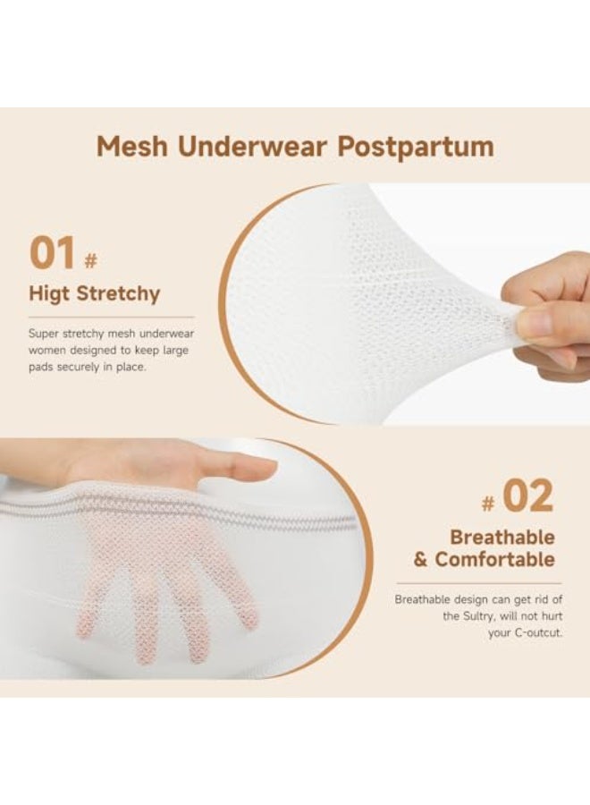 YelaJoy Disposable Maternity Postpartum Panties, High Waist Breathable Mesh Panties C Section, Maternity Underwear Postpartum Hospital Recovery Maternity Briefs for Women, 8 Pcs - XL Size - Image 3