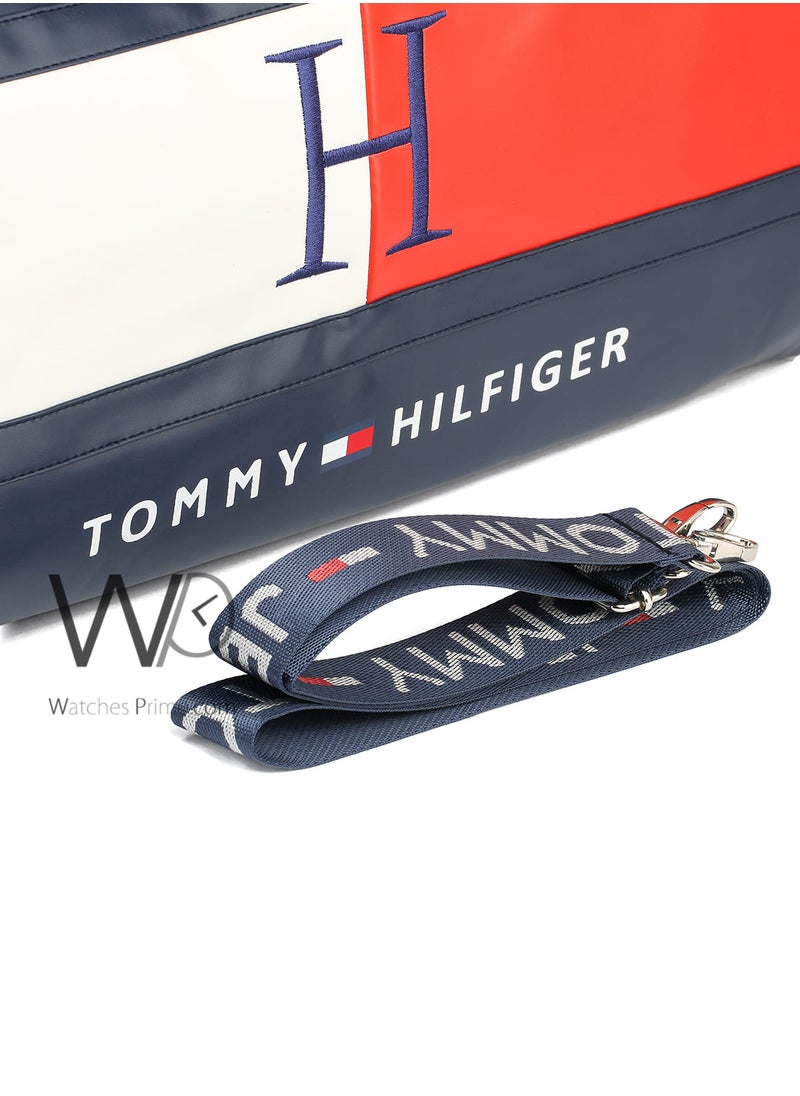 Tommy Hilfiger Plus - Tommy Hilfiger Navy , White , and Red Leather Gym Duffle Men Bag - Image 1