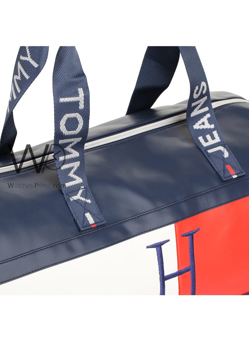 Tommy Hilfiger Plus - Tommy Hilfiger Navy , White , and Red Leather Gym Duffle Men Bag - Image 1