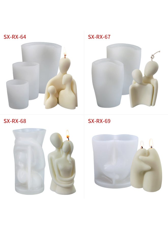 Sanxin Portrait Aromatherapy Candle Silicone Mold DIY Low Temperature Candle Couple Body Gypsum Incense Stone Grinding Tool-Specifications:Family-Mother RX-62 - Image 4