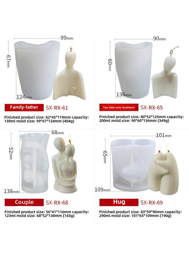 Sanxin Portrait Aromatherapy Candle Silicone Mold DIY Low Temperature Candle Couple Body Gypsum Incense Stone Grinding Tool-Specifications:Family-Mother RX-62 - Image 5
