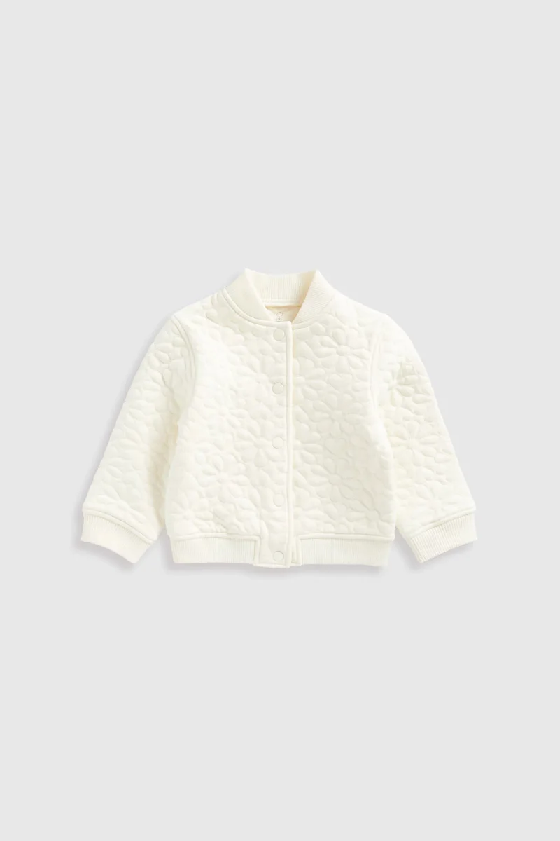 mothercare Cream Quilted Bomber Jacket