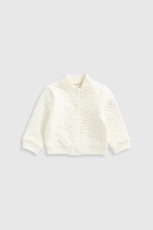 mothercare Cream Quilted Bomber Jacket