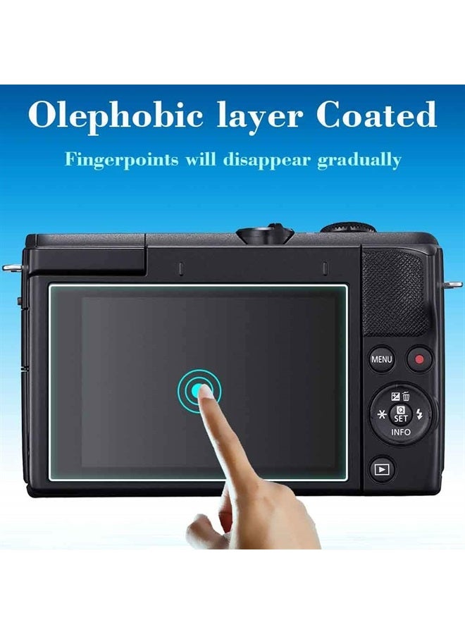 Screen Protector for Canon EOS M200 Camera & Hot Shoe Cover, 0.3mm 9H Hardness Ultra-clear Tempered Glass Screen Protector,Anti-Scrach Anti-Fingerprint Anti-Dust Anti-Bubble [3 Pack]