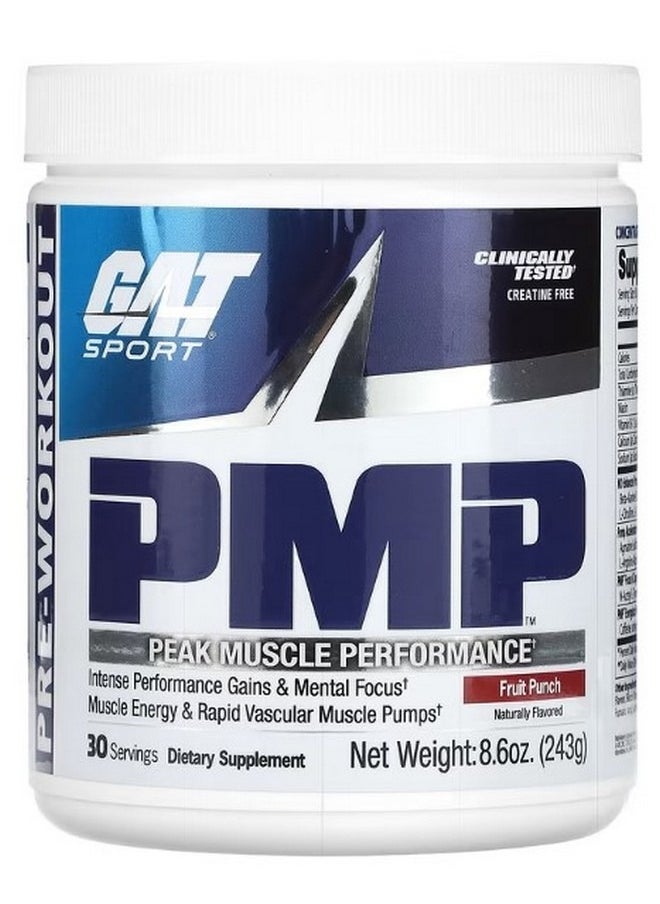 GAT STM Free PMP Peak Muscle Performance Fruit Punch 8.6 oz 243 g  - Image 1