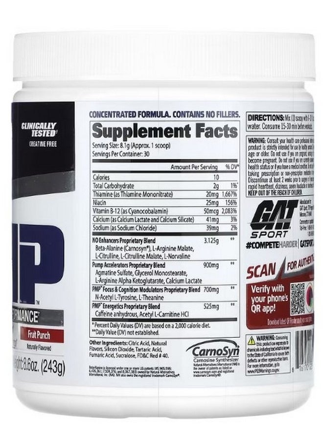 GAT STM Free PMP Peak Muscle Performance Fruit Punch 8.6 oz 243 g  - Image 2