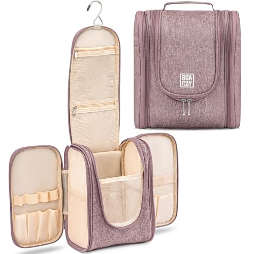 BOACAY Hanging Travel Toiletry Bag for Women and Men, Makeup Bag, Bathroom & Shower Organizer Kit for Accessories, Cosmetics, Travel Essentials - Image 1