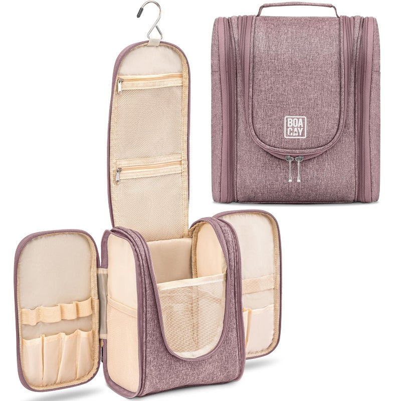 BOACAY Hanging Travel Toiletry Bag for Women and Men, Makeup Bag, Bathroom & Shower Organizer Kit for Accessories, Cosmetics, Travel Essentials - Image 2