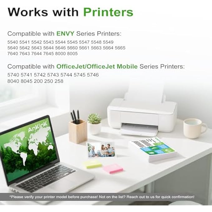 62XL INK CARTRIDGES REPLACEMENT FOR HP INK 62 62XL HP62 BLACK COLOR CARTRIDGE COMBO PACK WORK FOR 5540 5542 5545 5640 5642 5660 5664 5665 7640 7645 8000 200 250 5740 5742 5743 5745 8040 PRINTERS - Image 2