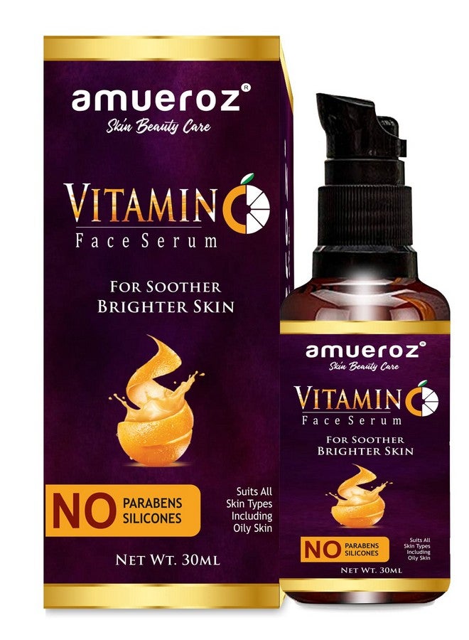 Amueroz Vitamin C 20% Booster Serum, Light Texture, Bright Skin, Ultra Glow Face Serum 30ml