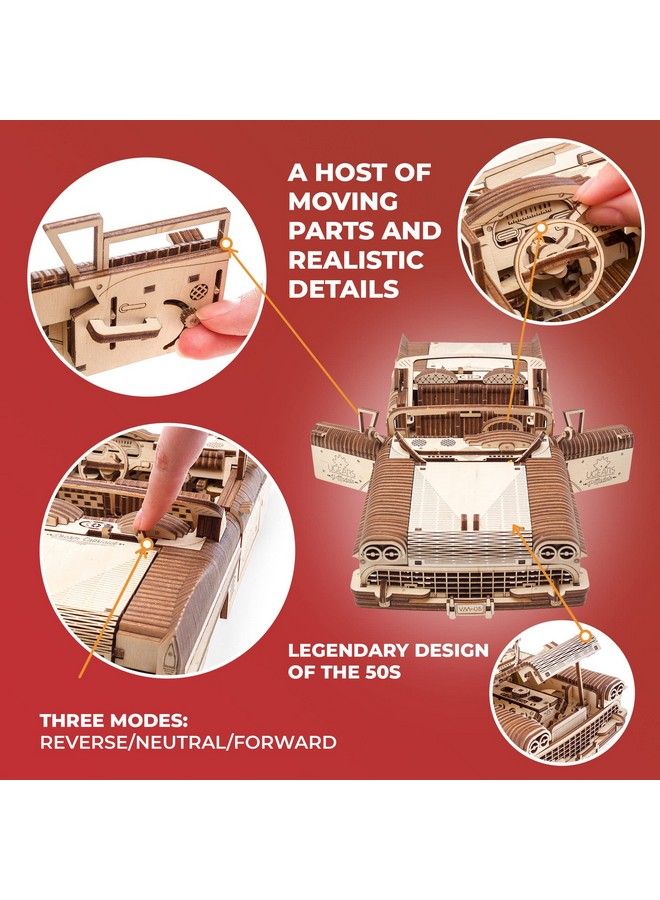 UGEARS نموذج لغز خشبي ميكانيكي ثلاثي الأبعاد كابريوليه حلم Vm 05 فكرة هدية ليوم الأب - Image 4