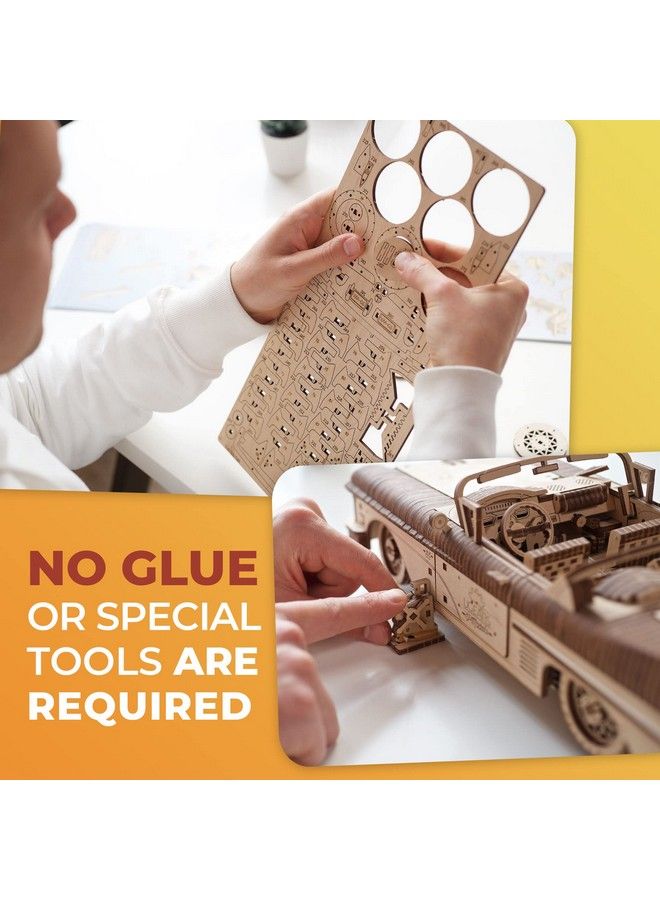 UGEARS نموذج لغز خشبي ميكانيكي ثلاثي الأبعاد كابريوليه حلم Vm 05 فكرة هدية ليوم الأب - Image 5