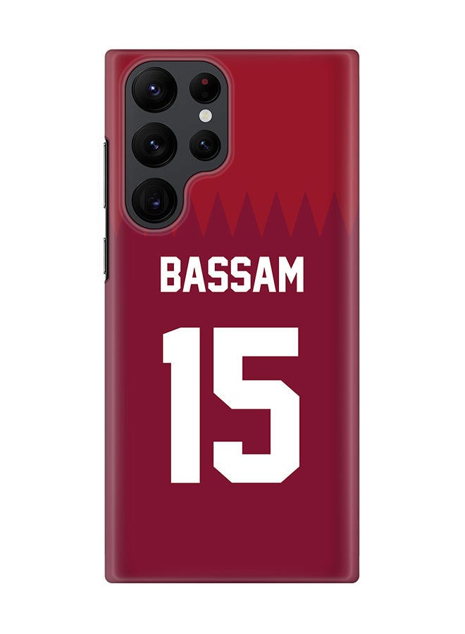 Stylizedd Slim Cover for Samsung Galaxy S22 Ultra 5G Case Snap Classic Series Mobile Cover Hard PC Shield Matte Finish Print -Qatar-Player-Bassam - Image 1