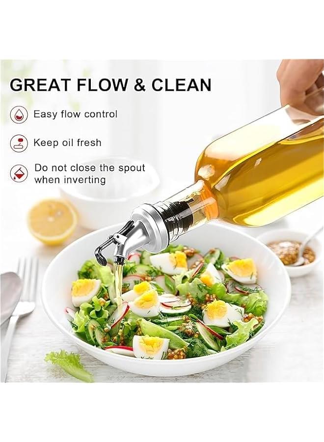 هوكور Oil Dispenser Bottle, Oil Dispenser Bottle for Kitchen, Cooking Oil and Vinegar Dispenser Set 4Pack, Glass Oil Container Cruet-Oil Pourer Spout, Funnel and Labels - Image 4