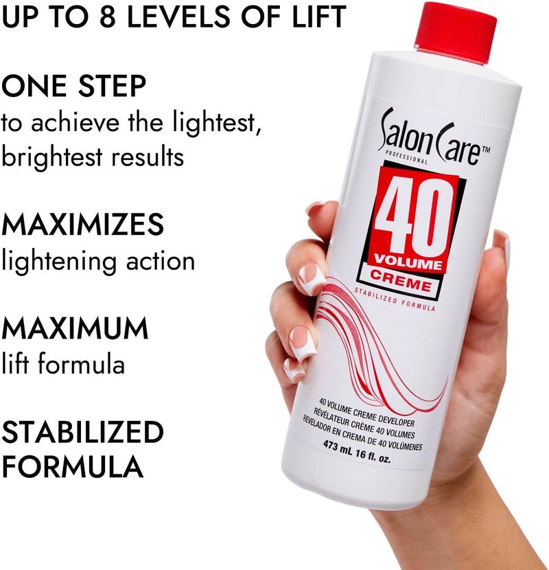 Salon Care 40 Volume Creme Developer - Professional Hair Color Developer, 16oz - Image 4