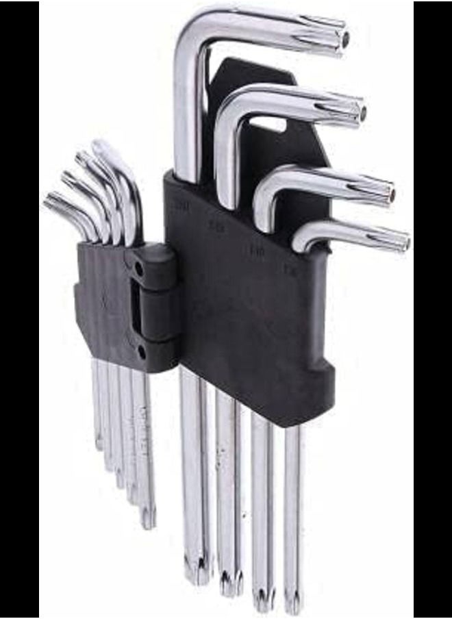 ABBASALI - Wrench Set Star Key Set 9 Pieces  Star Screwdriver  Repair Tool Set Folding Allen Key Set (Long) - Image 1