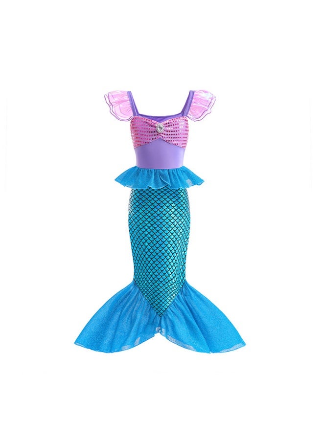 Blue E77 Mermaid Party Costume Dress - Image 1