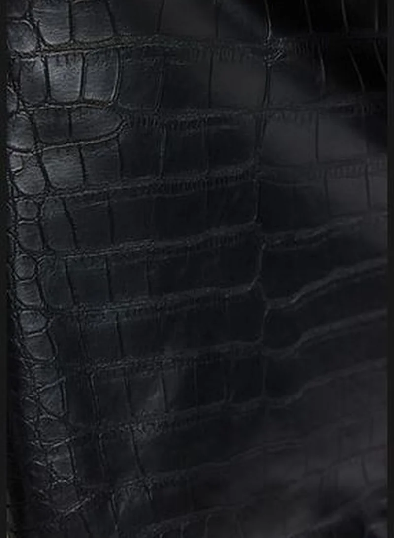 trendyol Black Faux Leather Mini Woven Skirt TWOAW24ET00228