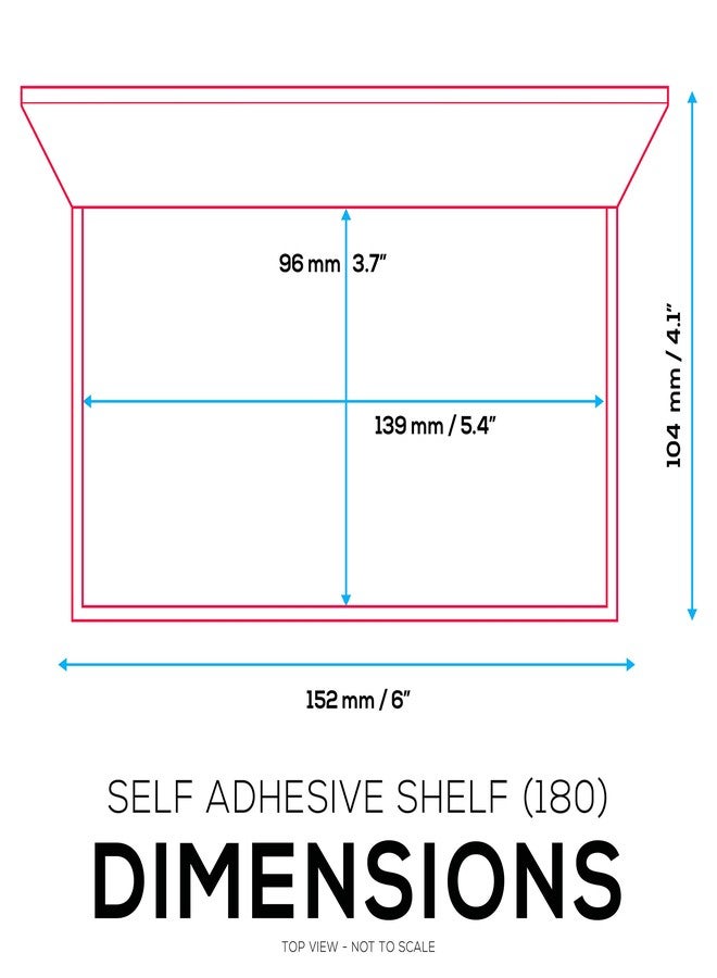 BRAINWAVZ 5.4" Adhesive Small Floating Shelf for Speakers, Books, Plants, Cameras, Toys, Decor & More, Screwless Wall Shelves, Easy to Install (SHELF180, White) - Image 3