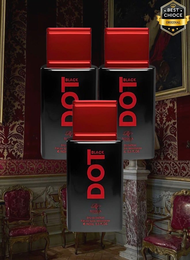 Rosella 3 Pieces Dot Black Perfume For Unisex 100ml EDP - Image 1