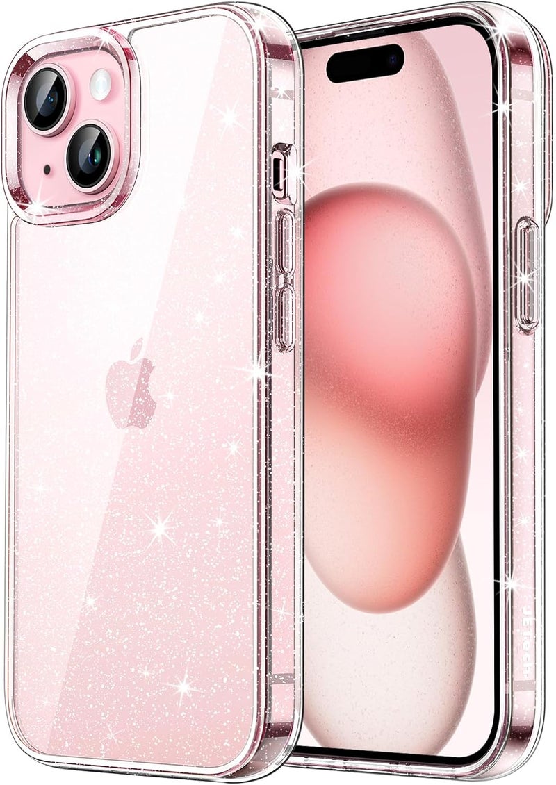 Jetech Glitter Case For Iphone 15 6.1-Inch, Bling Sparkle Shockproof Phone Bumper Cover, Cute Sparkly For Women And Girls Clear - Image 1