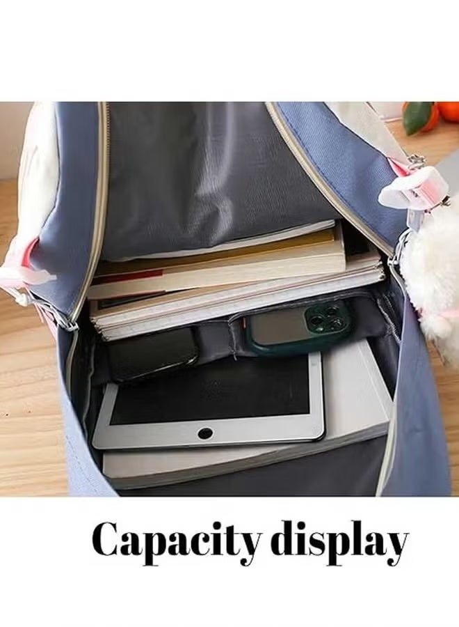 5-piece Cute Kawaii backpack set Back-to-school Stationery bag Backpack Tote Teen laptop bag  - Image 5