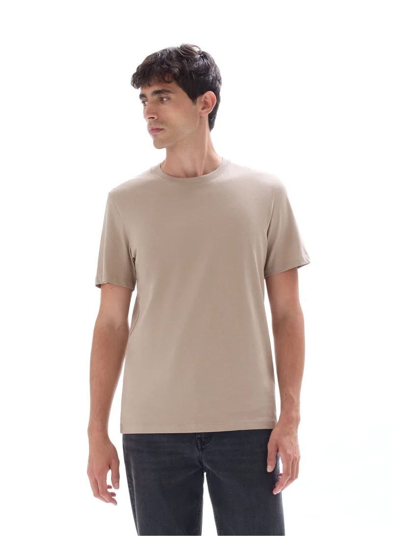 Celio  Tebase Beige Humus Short Sleeves Tshirt for Men | Best Price UAE