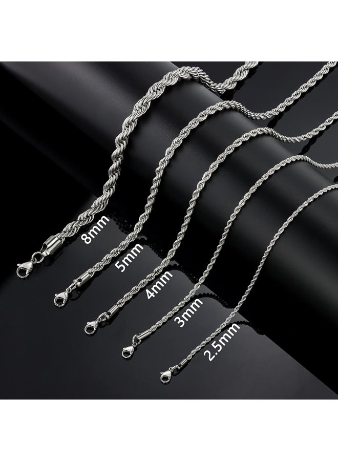 HolyFast Twist Chain Necklace - Stainless Steel Rope Jewelry for Men & Women - Image 3