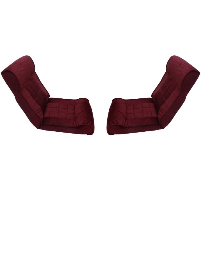 SMART HOME Folding Floor Chair with Fully Adjustable Backrest, Soft Velvet Upholstered Chair with Comfortable Inner Padding Suitable for Travel, Picnics, Camping and Outdoor Enjoyment - Image 3