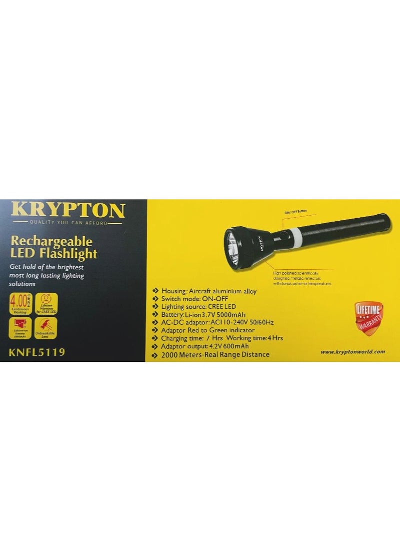 KRYPTON Krypton Rechargeable Cree Led Unbreakable Flash Lights KNFL5119 - Image 4