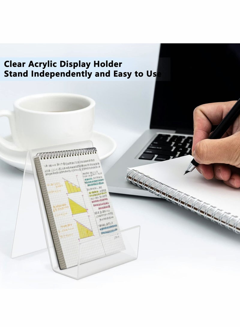 Y&D 6 Packs Clear Acrylic Book Stand, Transparent Display Stands for Display, Bookshelf Displaying Picture Albums, Books, Music Sheets, Notebooks, Artworks  - Image 3