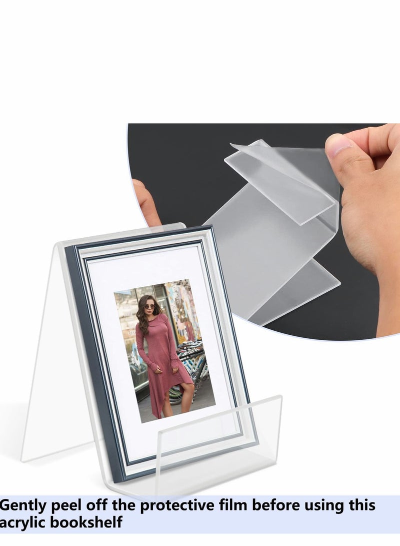 Y&D 6 Packs Clear Acrylic Book Stand, Transparent Display Stands for Display, Bookshelf Displaying Picture Albums, Books, Music Sheets, Notebooks, Artworks  - Image 4