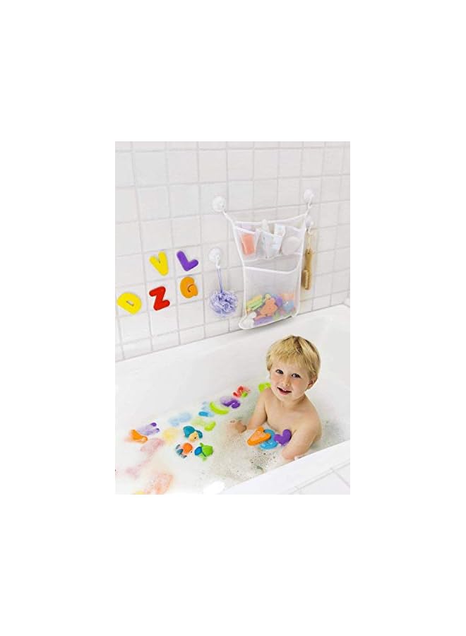 Raxoom Toy Organizer,Gugule Extra Durable Washable Mesh Baby Bath Toys Bin With 3 Extra Pockets For Soaps & Shampoos Mold Resistant Quick Dry Mesh - Image 3