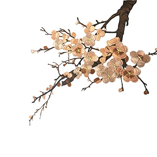 ZALALAA Colorful Embroidered Lace Neckline Collar Floral Brown Leaf Applique Patches Scrapbooking Embossed Sewing (Brown/Light Coffee F) - Image 5
