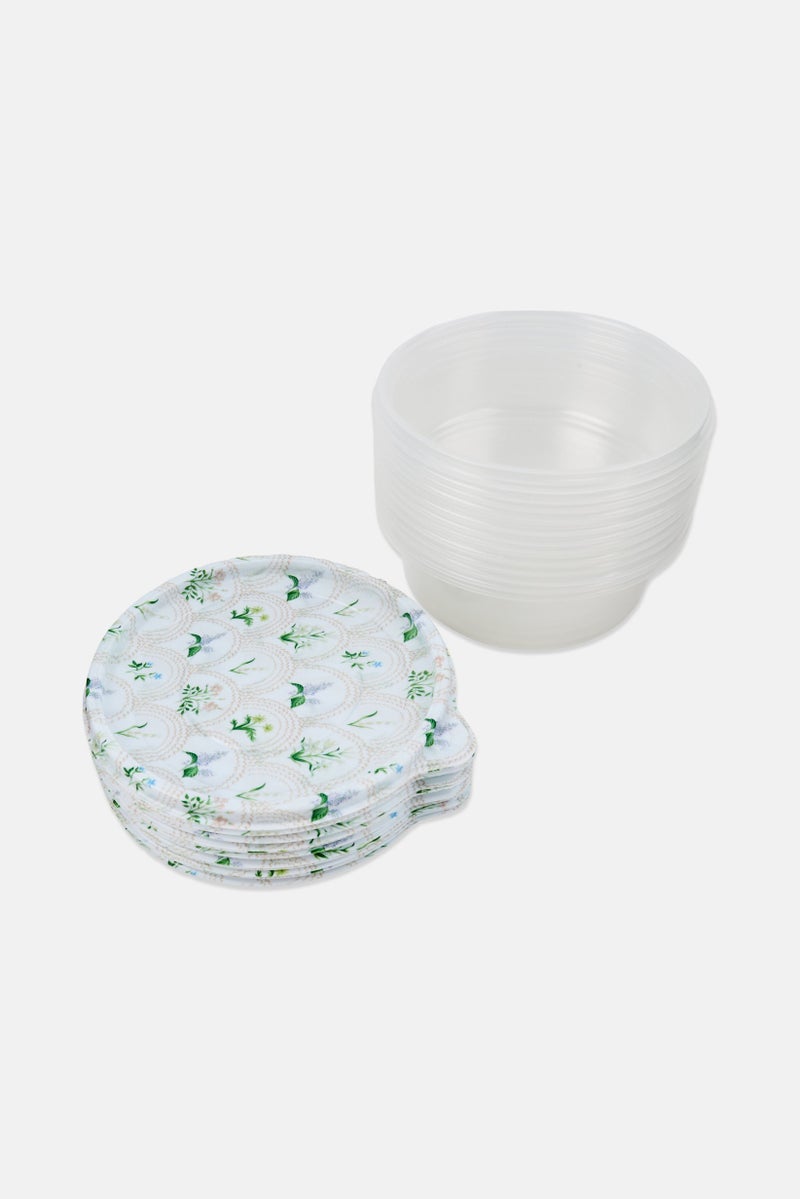 COOK WITH COLOR 24 Pcs Plastic Floral Print Food Storage Containers, Multicolor - Image 2