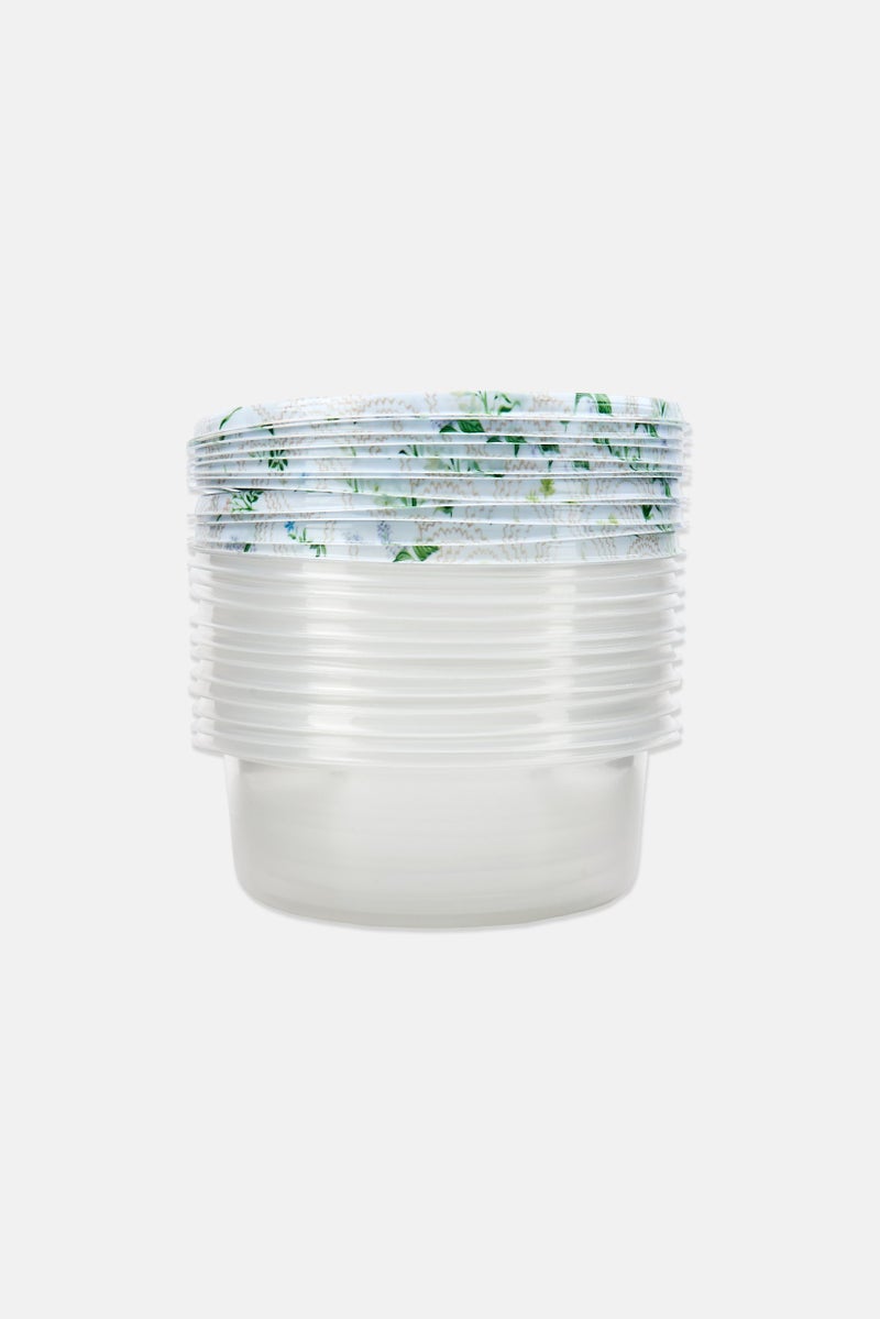 COOK WITH COLOR 24 Pcs Plastic Floral Print Food Storage Containers, Multicolor - Image 1