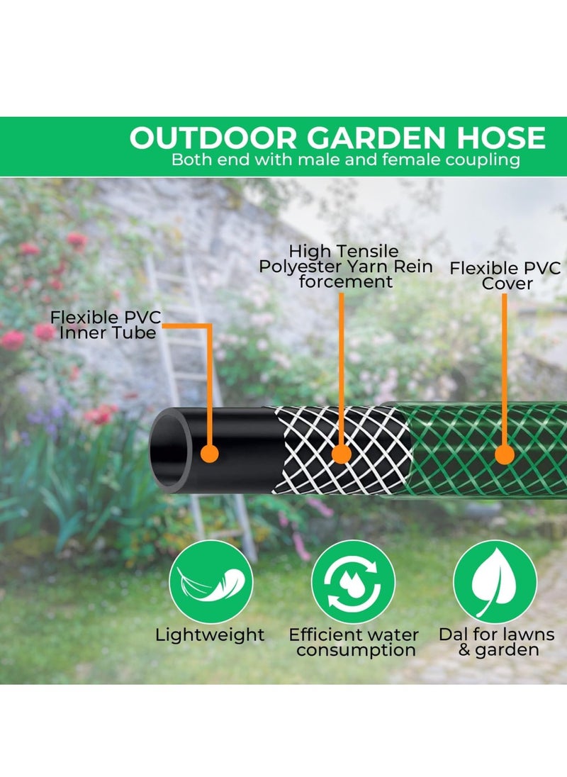Generic - 20-Meter Garden Hose Set with Thread Connectors and Sprayer - Lightweight and Durable, No-Kink with High-Performance Connectors, Lead-Free, Drinking Water Safe - Image 1