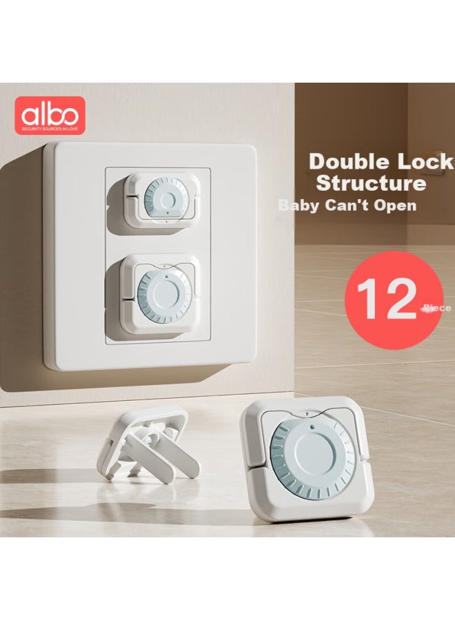 Albo Socket Protection Covers, Child Electric Shock Prevention, Socket Hole Plugs, Baby Safety Covers, Plug Safeguards, 12 Pieces - Image 1