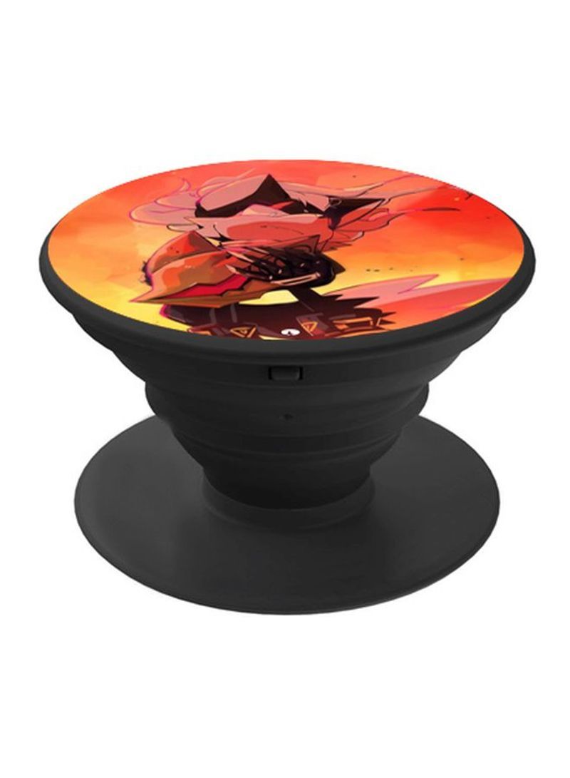 RKN Printed Pop Socket Phone Grip Black/Yellow/Orange - Image 1