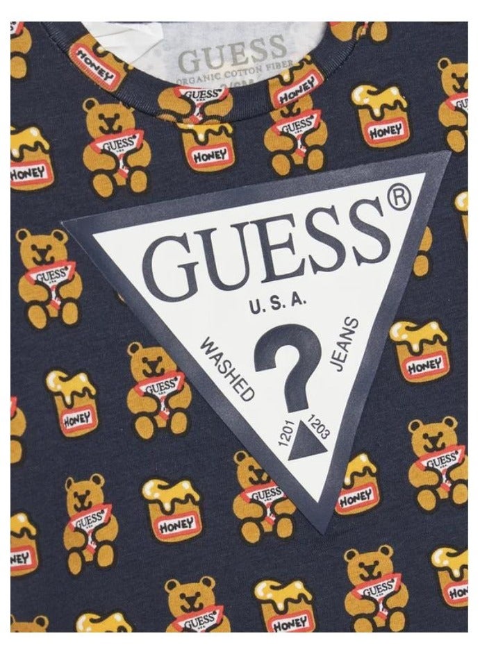 جس تيشيرت للأطفال بياقة دائرية وشعار مطبوع - Image 3