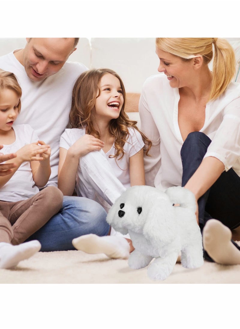 Excefore Plush Interactive Toy Electronic Pet Plush Golden Retriever Toy Puppy Electronic Interactive Pet Dog Can Walking Barking Tail Wagging Stretching Companion Animal for Kids (Bichon)  - Image 5