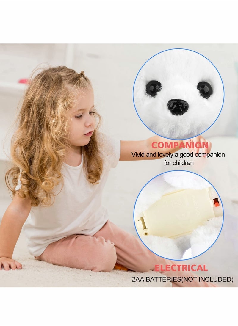 Excefore Plush Interactive Toy Electronic Pet Plush Golden Retriever Toy Puppy Electronic Interactive Pet Dog Can Walking Barking Tail Wagging Stretching Companion Animal for Kids (Bichon)  - Image 3