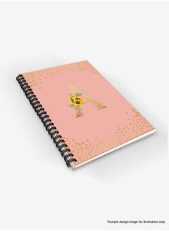 Stylizedd Designer A5 Spiral Notebook Memo Notepad Journal - Custom Monogram Initial Letter Mandala Floral Pattern Alphabet - N - Rose Pink  - Image 3