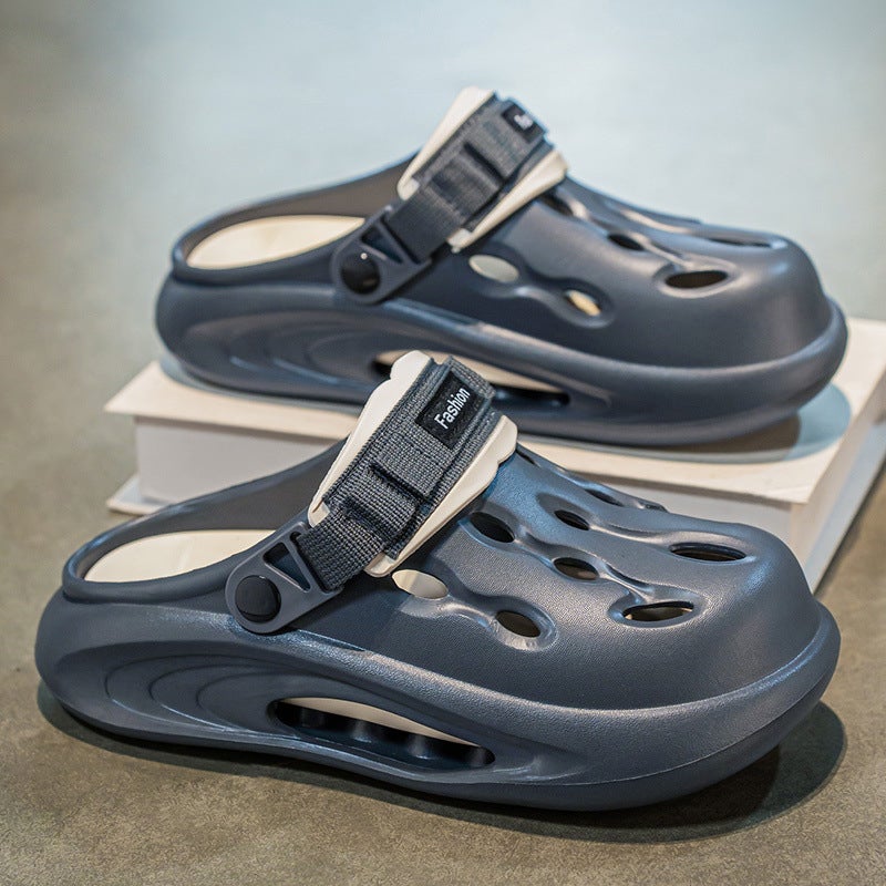 Croc Shoes Men'S Trendy Summer Outer Wear Thick-Soled Non-Slip Beach Sandals For Boys Large Size Toe-Cap Sports Slippers - Image 4