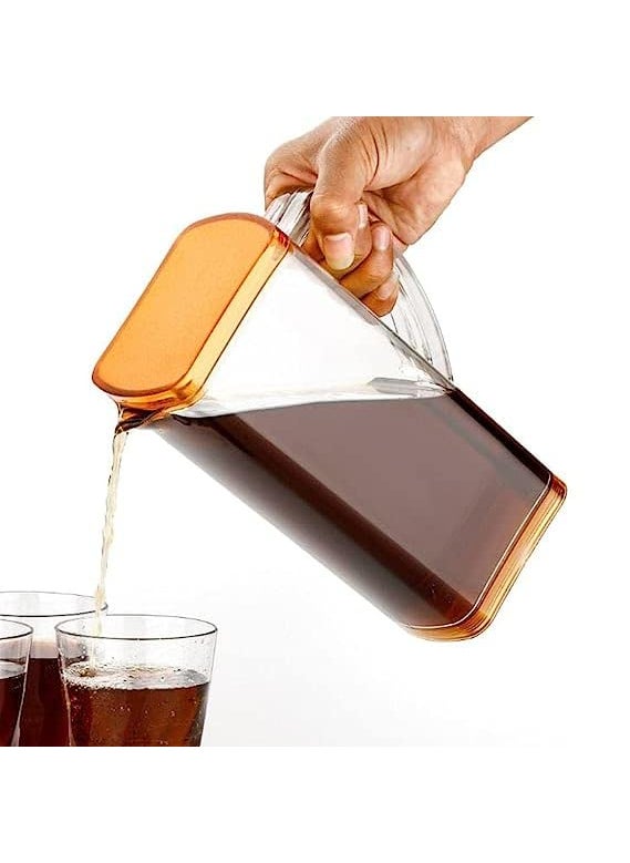 KD ZONE KD ZONE Unbreakable Water Jug Transparent Water Jug Juice Jug Set of 2 Plastic Lid Plastic Water jug for Home use Milk Coffee Tea Juice Beer Jug 2 LiterSet of 2 Clear  - Image 4